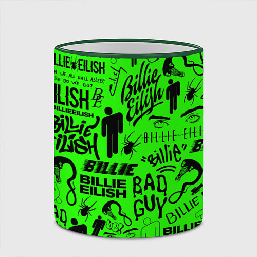 Кружка цветная BILLIE EILISH БИЛЛИ АЙЛИШ / 3D-Зеленый кант – фото 2