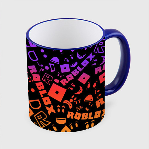 Кружка цветная Roblox / 3D-Синий кант – фото 1