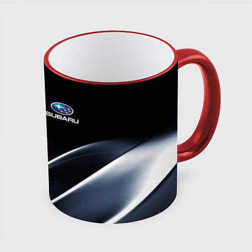 Кружка цветная SUBARU / 3D-Красный кант – фото 1