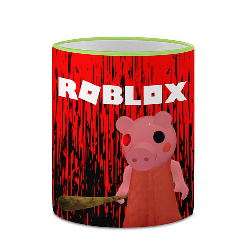 Кружка цветная Roblox Piggy / 3D-Светло-зеленый кант – фото 2