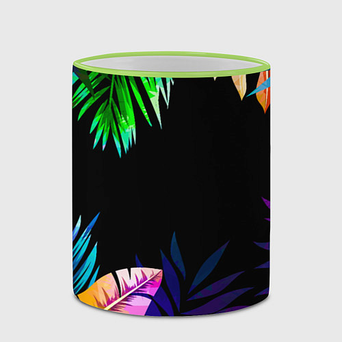 Кружка цветная Тропическая Ночь / 3D-Светло-зеленый кант – фото 2