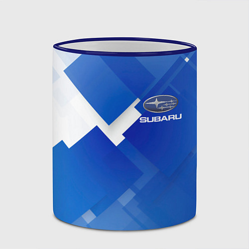 Кружка цветная SUBARU / 3D-Синий кант – фото 2