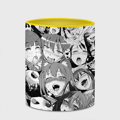 Кружка цветная СЕНПАЙ SENPAI / 3D-Белый + желтый – фото 2