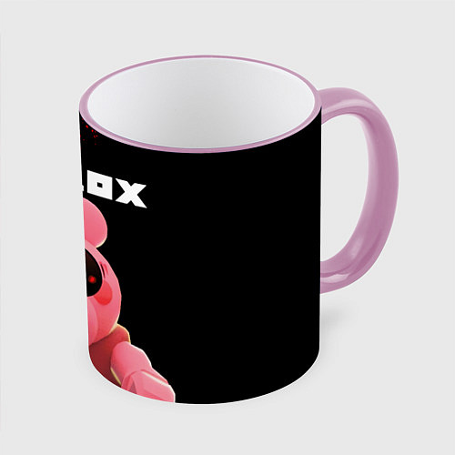 Кружка цветная Roblox Piggy / 3D-Розовый кант – фото 1