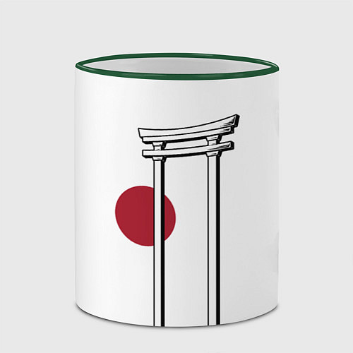 Кружка цветная Япония Тории Z / 3D-Зеленый кант – фото 2