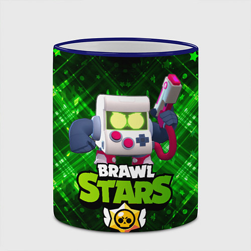 Кружка цветная Virus 8 bit brawl stars 8 бит / 3D-Синий кант – фото 2