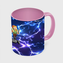 Кружка 3D MINECRAFT МАЙНКРАФТ, цвет: 3D-белый + розовый