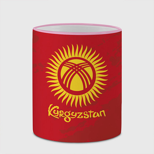 Кружка цветная Киргизия / 3D-Розовый кант – фото 2