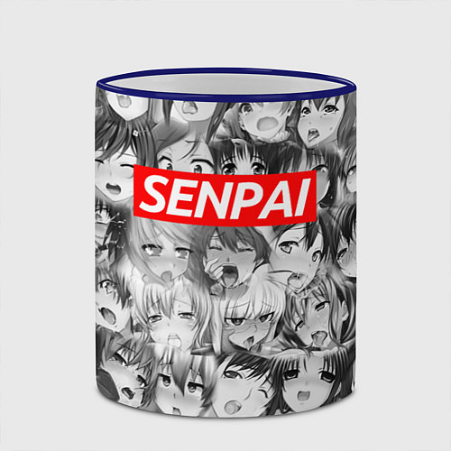 Кружка цветная SENPAI СЕНПАЙ / 3D-Синий кант – фото 2