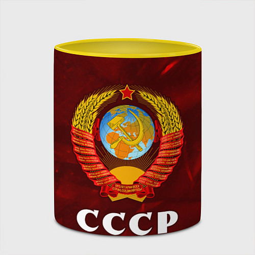 Кружка цветная СССР USSR / 3D-Белый + желтый – фото 2