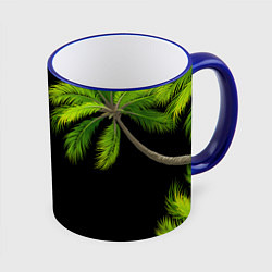 Кружка 3D Пальмы, цвет: 3D-синий кант
