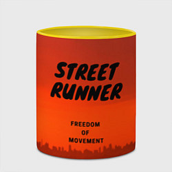 Кружка 3D Street runner, цвет: 3D-белый + желтый — фото 2