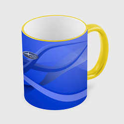 Кружка 3D SUBARU, цвет: 3D-желтый кант
