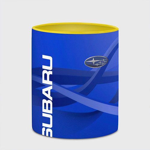 Кружка цветная SUBARU / 3D-Белый + желтый – фото 2