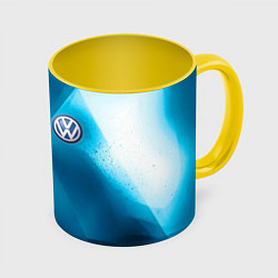 Кружка 3D VOLKSWAGEN, цвет: 3D-белый + желтый