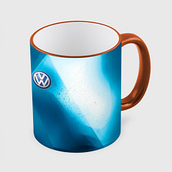 Кружка 3D VOLKSWAGEN, цвет: 3D-оранжевый кант