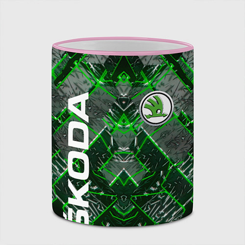 Кружка цветная SKODA / 3D-Розовый кант – фото 2