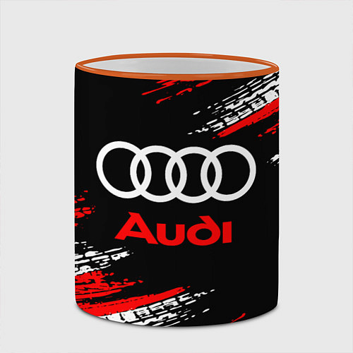 Кружка цветная AUDI / 3D-Оранжевый кант – фото 2