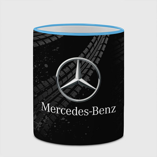 Кружка цветная MERCEDES / 3D-Небесно-голубой кант – фото 2