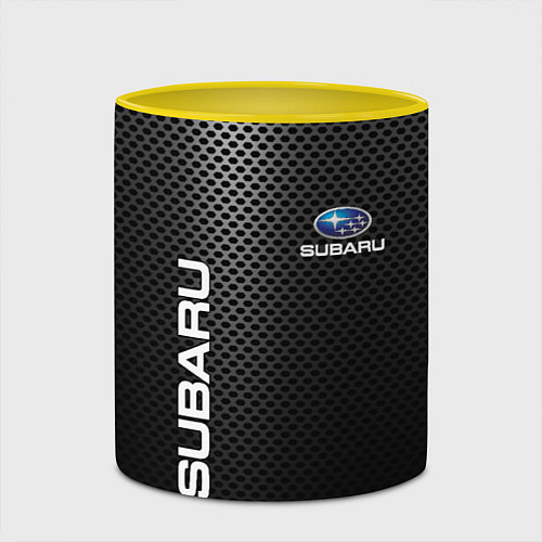 Кружка цветная SUBARU / 3D-Белый + желтый – фото 2