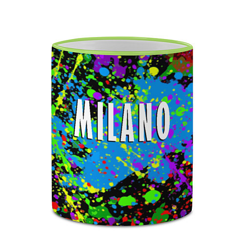 Кружка цветная Milano - abstraction - Italy / 3D-Светло-зеленый кант – фото 2