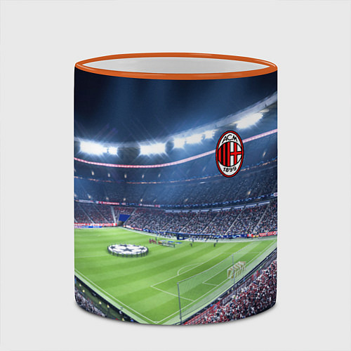 Кружка цветная FC MILAN / 3D-Оранжевый кант – фото 2