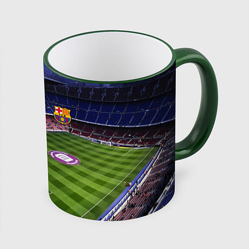 Кружка цветная FC BARCELONA / 3D-Зеленый кант – фото 1