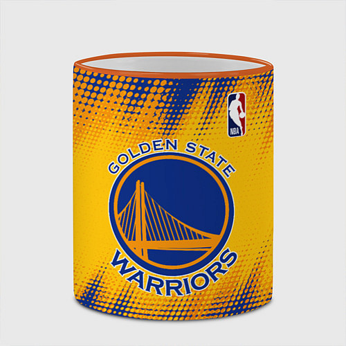 Кружка цветная Golden State Warriors / 3D-Оранжевый кант – фото 2