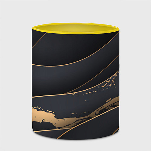 Кружка цветная Black gold / 3D-Белый + желтый – фото 2