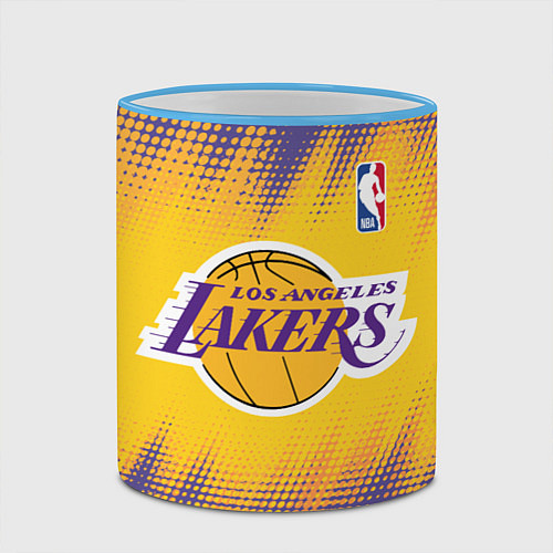 Кружка цветная Los Angeles Lakers / 3D-Небесно-голубой кант – фото 2