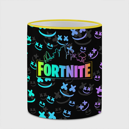 Кружка цветная FORTNITE MARSHMELLO / 3D-Желтый кант – фото 2