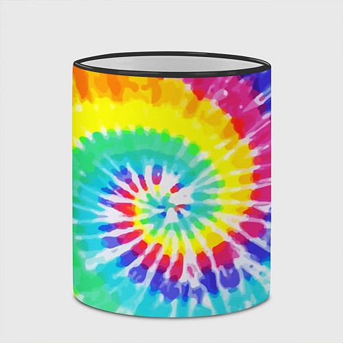 Кружка цветная TIE-DYE СТЕНА / 3D-Черный кант – фото 2