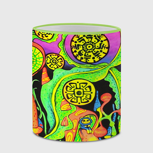 Кружка цветная КИСЛОТА КИСЛОТНЫЙ / 3D-Светло-зеленый кант – фото 2