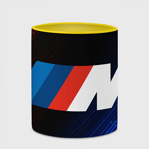 Кружка цветная BMW БМВ / 3D-Белый + желтый – фото 2