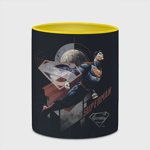 Кружка цветная Superman / 3D-Белый + желтый – фото 2