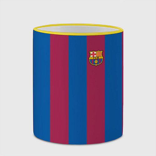 Кружка цветная FC Barcelona 2021 / 3D-Желтый кант – фото 2
