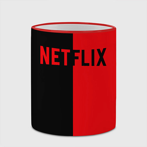 Кружка цветная NETFLIX / 3D-Красный кант – фото 2