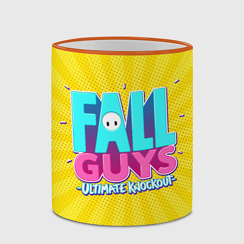 Кружка цветная Fall Guys / 3D-Оранжевый кант – фото 2