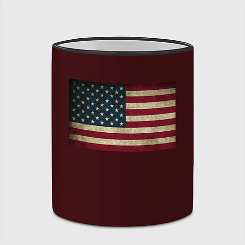Кружка цветная USA флаг / 3D-Черный кант – фото 2