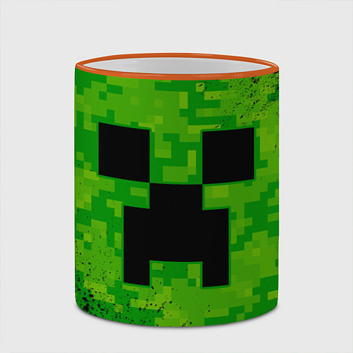 Кружка цветная MINECRAFT МАЙНКРАФТ / 3D-Оранжевый кант – фото 2