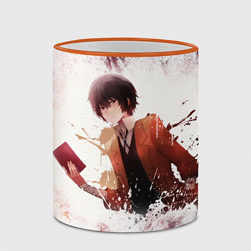 Кружка цветная Дазай / 3D-Оранжевый кант – фото 2