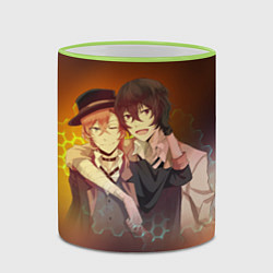 Кружка 3D Дазай и Чуя, цвет: 3D-светло-зеленый кант — фото 2