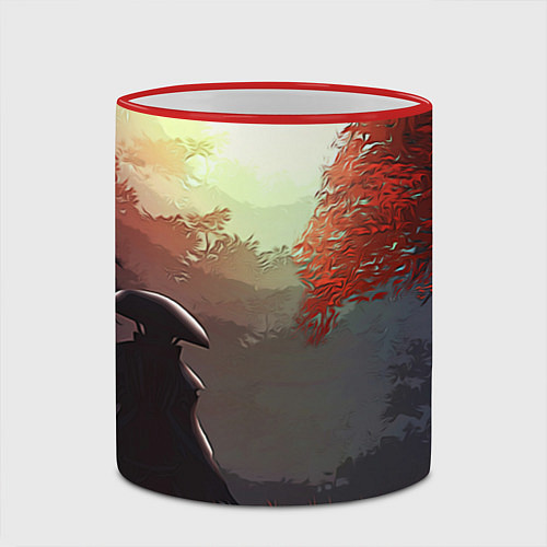 Кружка цветная Самурай / 3D-Красный кант – фото 2