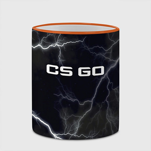 Кружка цветная CS GO / 3D-Оранжевый кант – фото 2