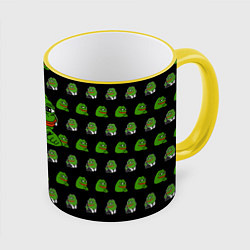 Кружка 3D Frog Pepe, цвет: 3D-желтый кант