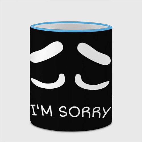 Кружка цветная Sorry not sorry / 3D-Небесно-голубой кант – фото 2