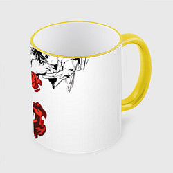 Кружка 3D Клинок, рассекающий демонов, цвет: 3D-желтый кант