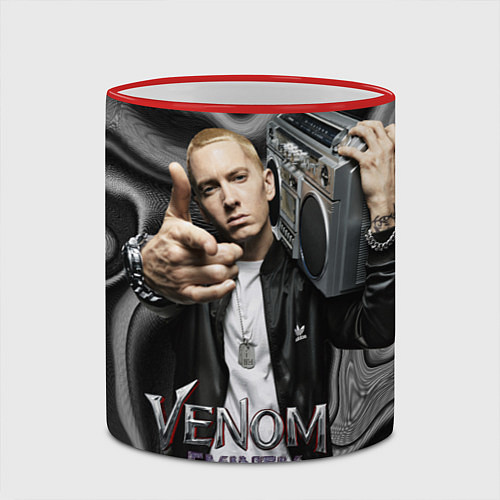 Кружка цветная Eminem-Venom / 3D-Красный кант – фото 2