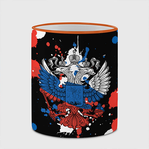 Кружка цветная Герб / 3D-Оранжевый кант – фото 2