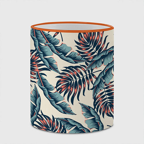 Кружка цветная Тихие тропики / 3D-Оранжевый кант – фото 2